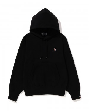 Bluza Bape Ape Head One Point Pullover Hoodie Damskie Czarne | 91478TPFM