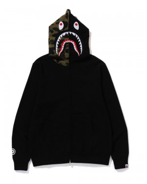 Bluza Bape Shark Full Zip Hoodie Męskie Czarne | 67231HGEF