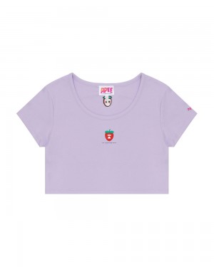 Koszulki Bape Logo berry Damskie Fioletowe | 24518MZXK