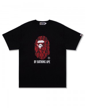 Koszulki Bape Lux Sportowe Pattern By Bathing Ape Męskie Czarne | 57240NZYT