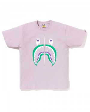 Koszulki Bape Shark Męskie Fioletowe | 23684XKWR