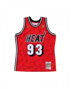 Koszulki Bape X M&N Miami Heat Jersey Tank Męskie Głęboka Czerwone | 56890JFSW