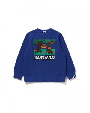 Najfatalniejszy Bape Baby Milo Hammock Crewneck Dziecięce Niebieskie | 10957YPSQ