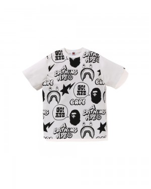 Najfatalniejszy Bape Graffiti Pattern Jr Dziecięce Białe | 51074YKOV