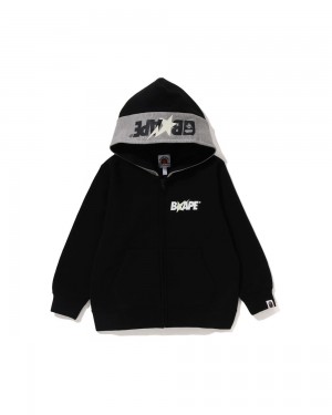 Odzież Wierzchnia Bape Zip Hoodie Dziecięce Czarne | 07521FTHW