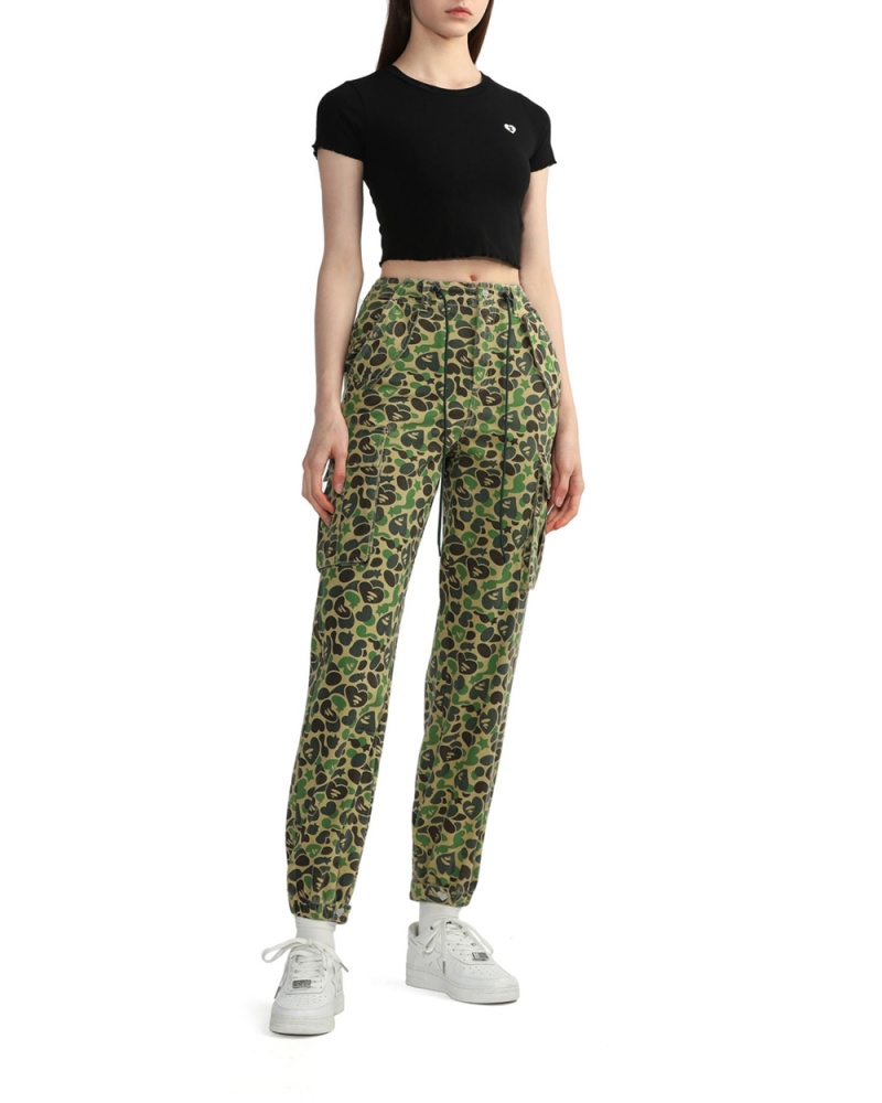 Bluzka Bape Cropped logo Damskie Czarne | 20914XSKC