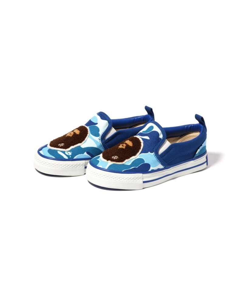 Buty Bape ABC Ape Head Patch Slip Ons Dziecięce Niebieskie | 14692TVBM