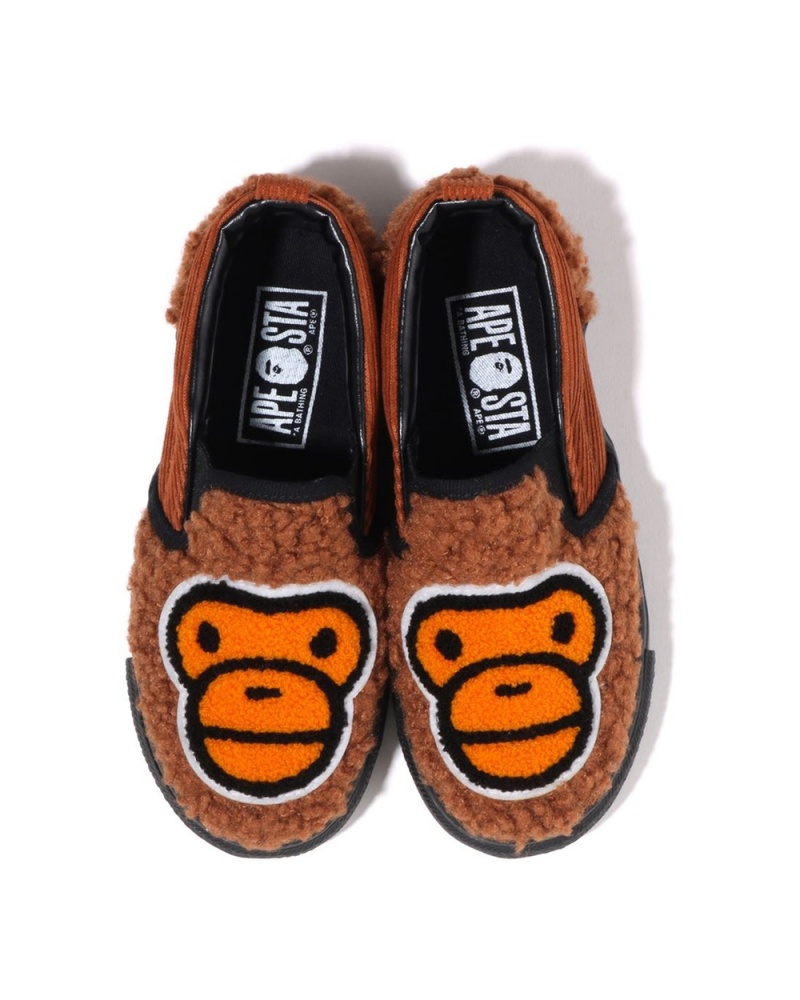 Buty Bape Baby Milo Boa Slip Ons Dziecięce Brązowe | 56732MQOI