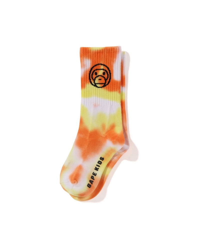 Inne Akcesoria Bape Baby Milo Tie Dyed Rib Sock Dziecięce Pomarańczowe | 24198FPJL