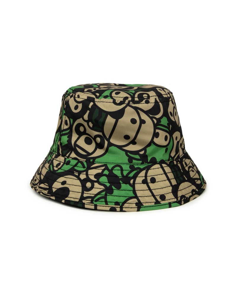 Kapelusz Bape Grafiką bucket Damskie Zielone Khaki | 98265GYEJ