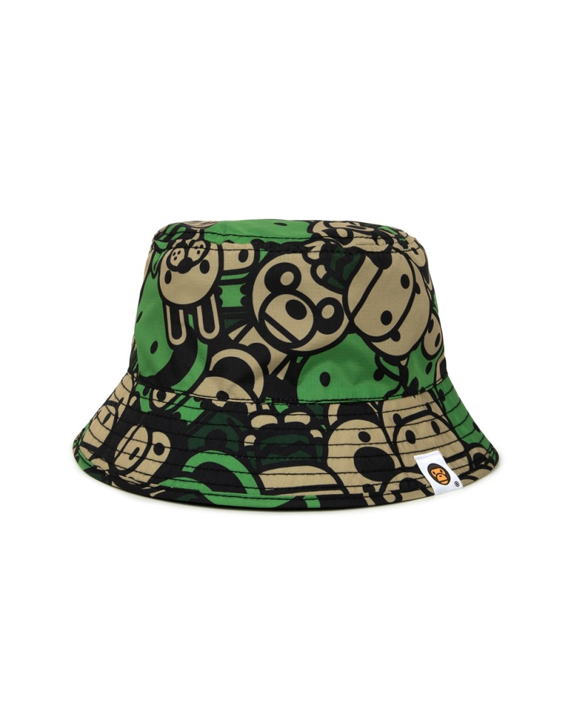 Kapelusz Bape Grafiką bucket Damskie Zielone Khaki | 98265GYEJ