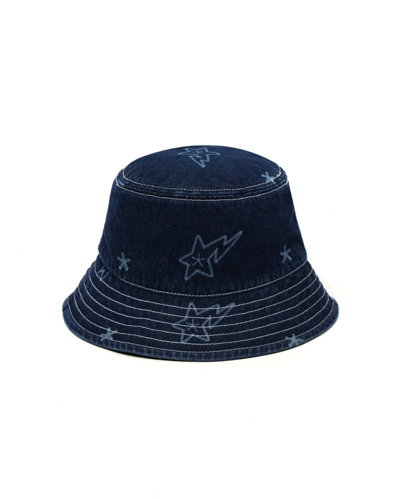 Kapelusz Bape STA denim bucket Damskie Niebieskie | 09432JUGF