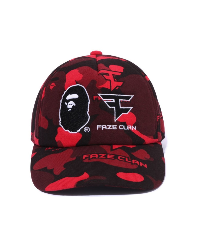 Kapelusz Bape X Faze Clan Snap Back Męskie Głęboka Czerwone | 45267OWYQ