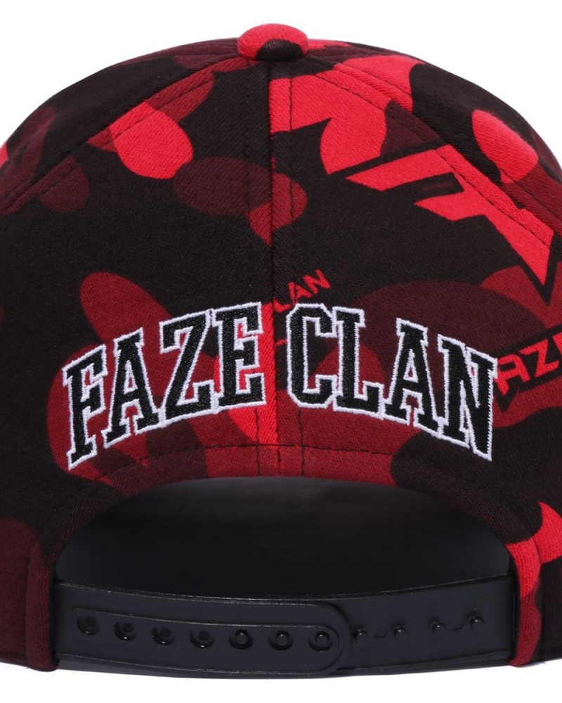 Kapelusz Bape X Faze Clan Snap Back Męskie Głęboka Czerwone | 45267OWYQ