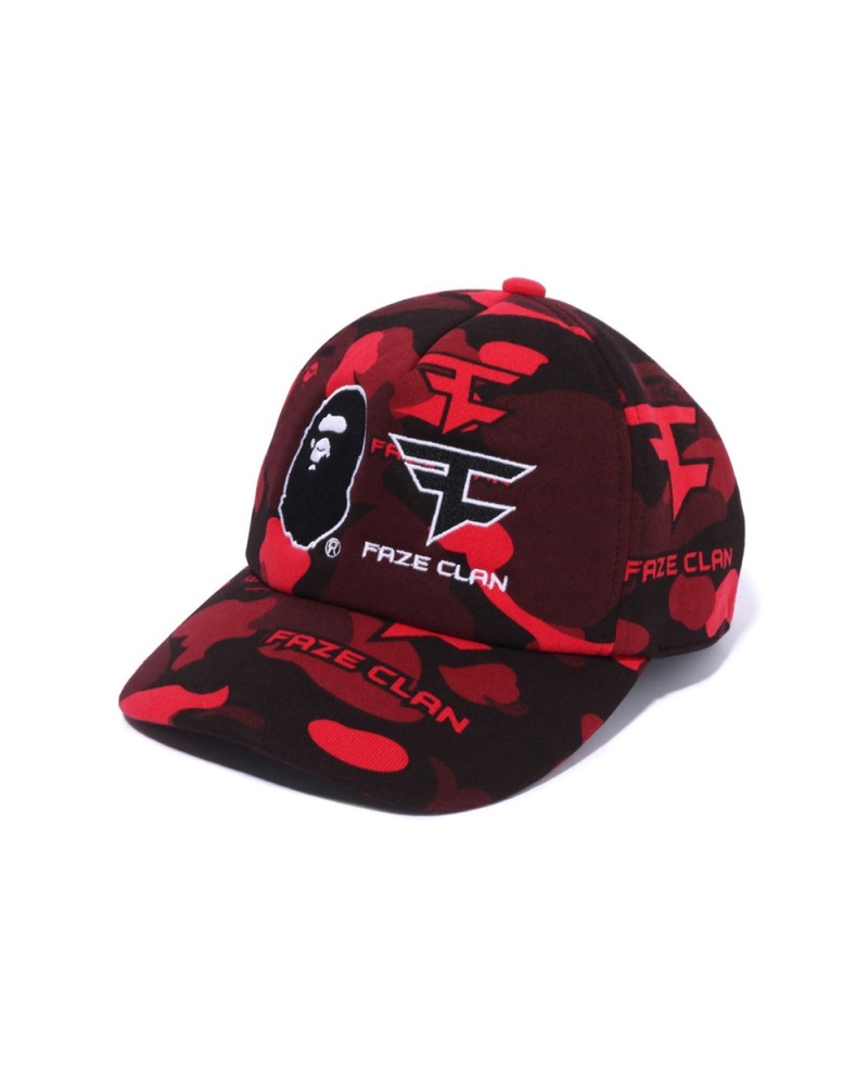 Kapelusz Bape X Faze Clan Snap Back Męskie Głęboka Czerwone | 45267OWYQ