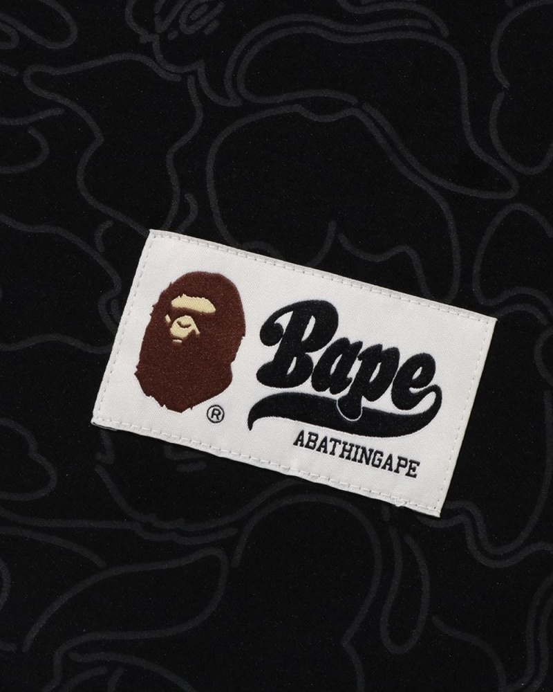 Koszule Bape Line S/S Baseball Męskie Czarne | 02795XKHL