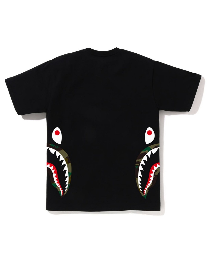 Koszulki Bape 1st Side Shark Męskie Czarne | 24716MCSR