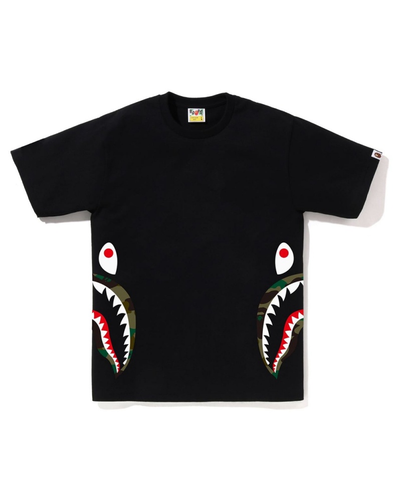 Koszulki Bape 1st Side Shark Męskie Czarne | 24716MCSR