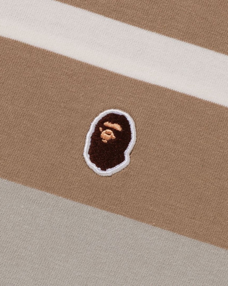 Koszulki Bape Ape Head One Point Hoop Męskie Beżowe | 78140PEVT