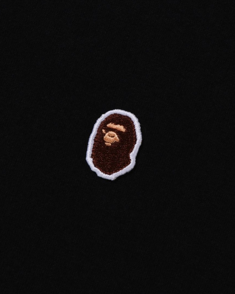 Koszulki Bape Ape Head One Point L/S Damskie Czarne | 92618LFQH