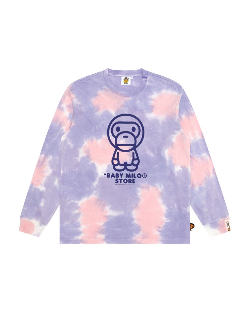 Koszulki Bape Baby Milo long sleeve Damskie Fioletowe | 13765XYNI