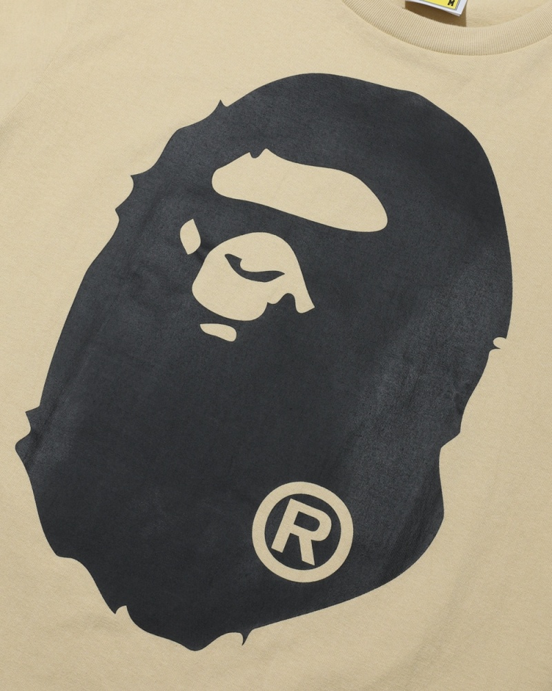 Koszulki Bape Bicolour Big Ape Head Męskie Beżowe | 72450QXOM