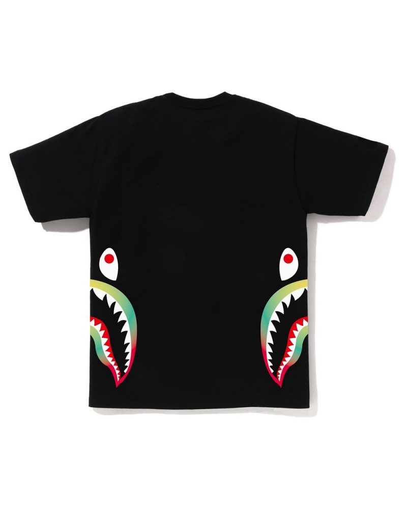 Koszulki Bape Gradation Side Shark Męskie Czarne | 43509JQMV