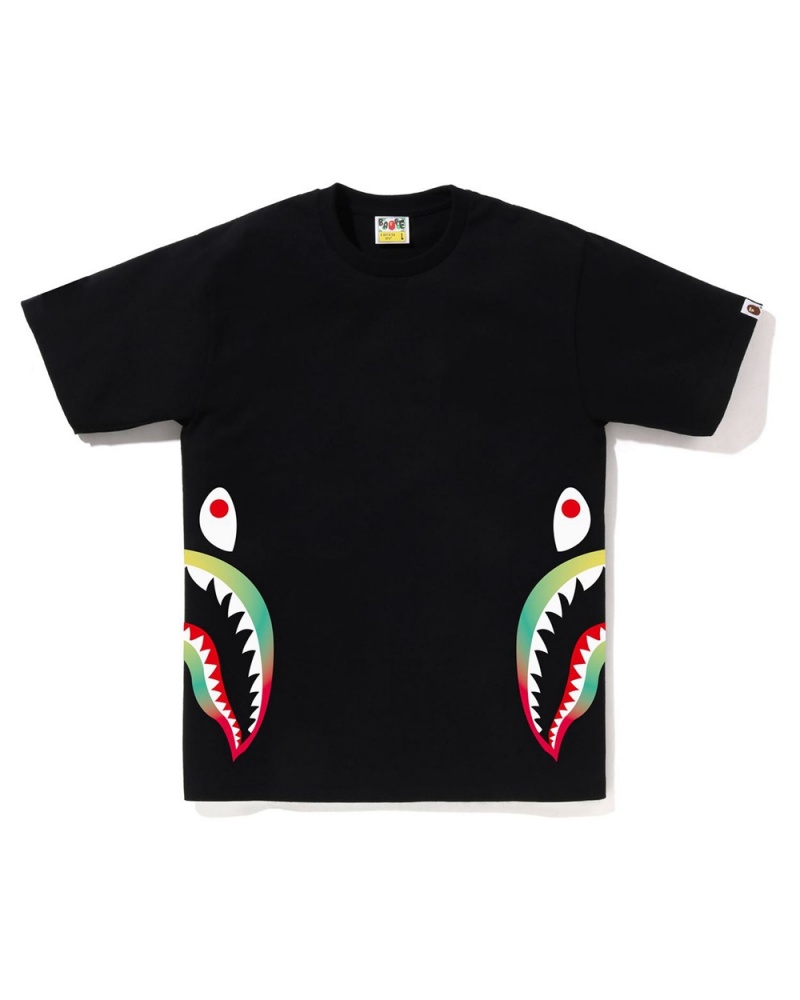 Koszulki Bape Gradation Side Shark Męskie Czarne | 43509JQMV