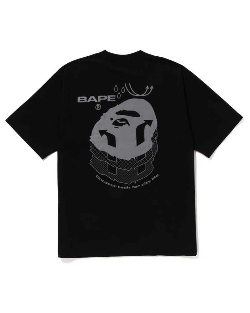 Koszulki Bape Reflective Print Męskie Czarne | 53601COEF