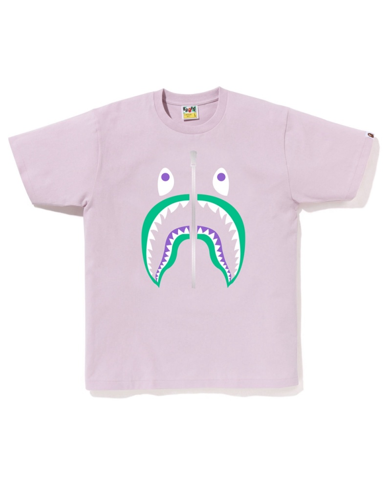 Koszulki Bape Shark Męskie Fioletowe | 23684XKWR