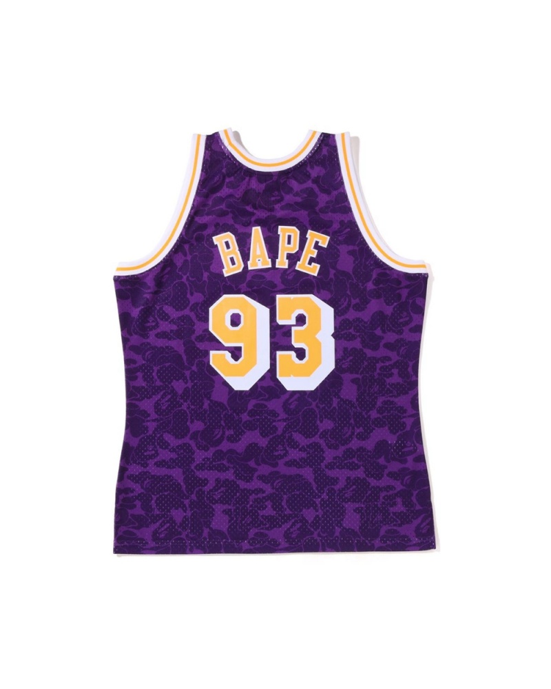 Koszulki Bape X M&N Los Angeles Lakers Jersey Tank Męskie Fioletowe | 73621GMWK