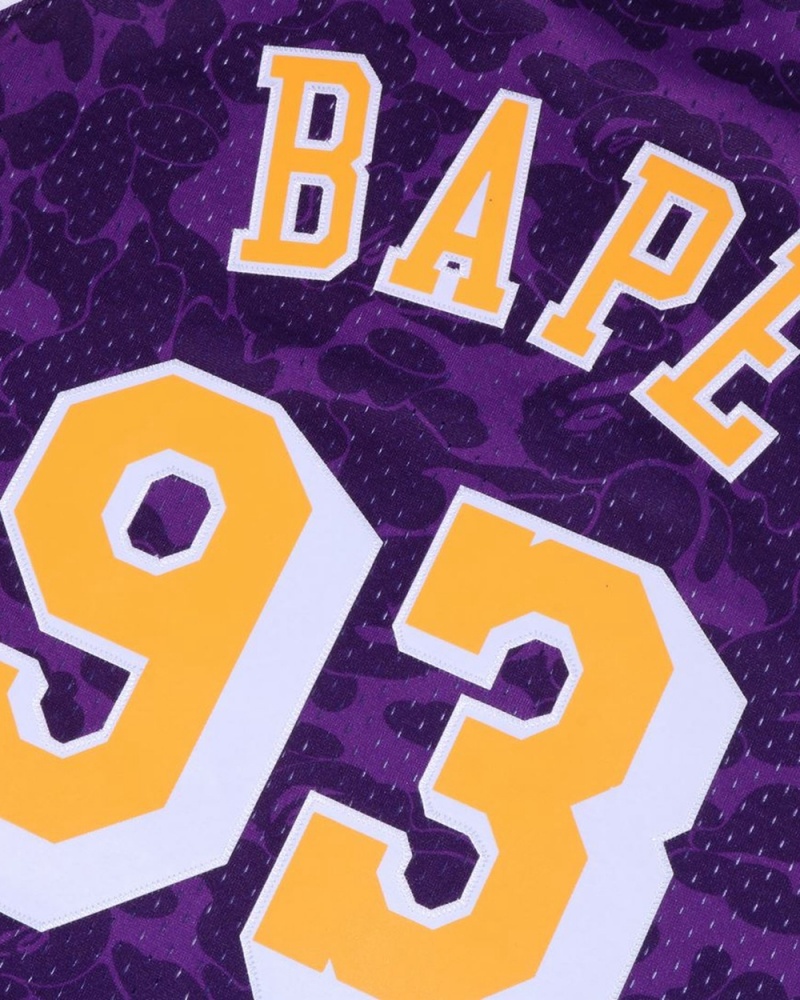 Koszulki Bape X M&N Los Angeles Lakers Jersey Tank Męskie Fioletowe | 73621GMWK