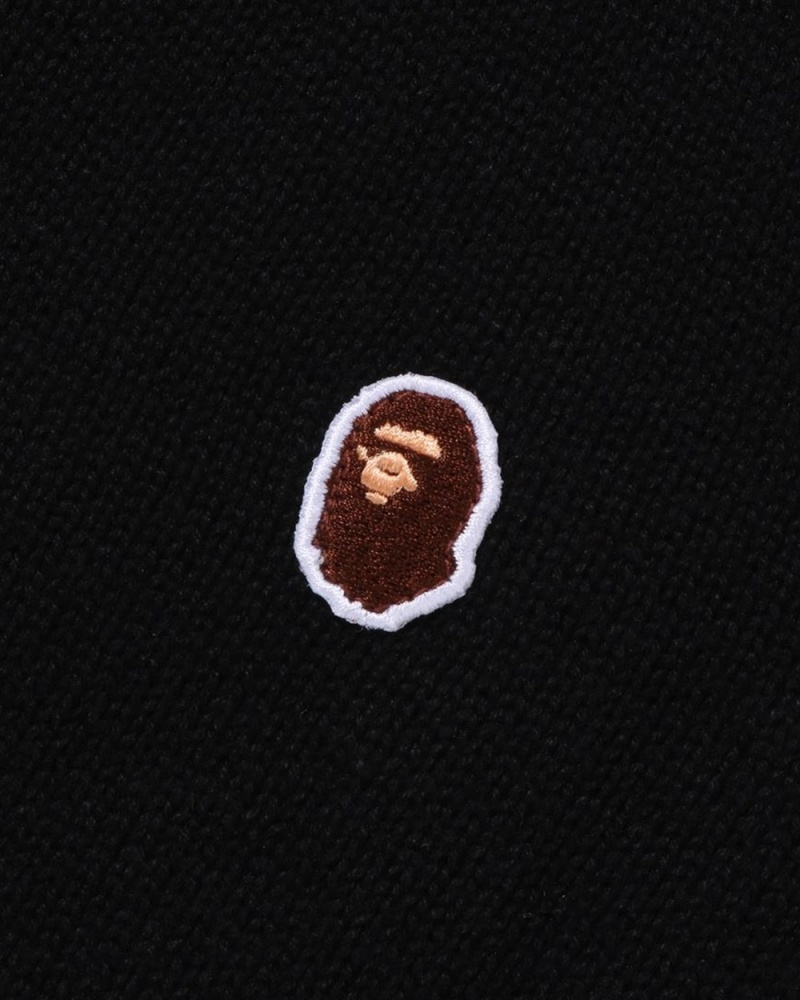 Kurtki Bape Ape Head One Point Vest Męskie Czarne | 13064GJXT