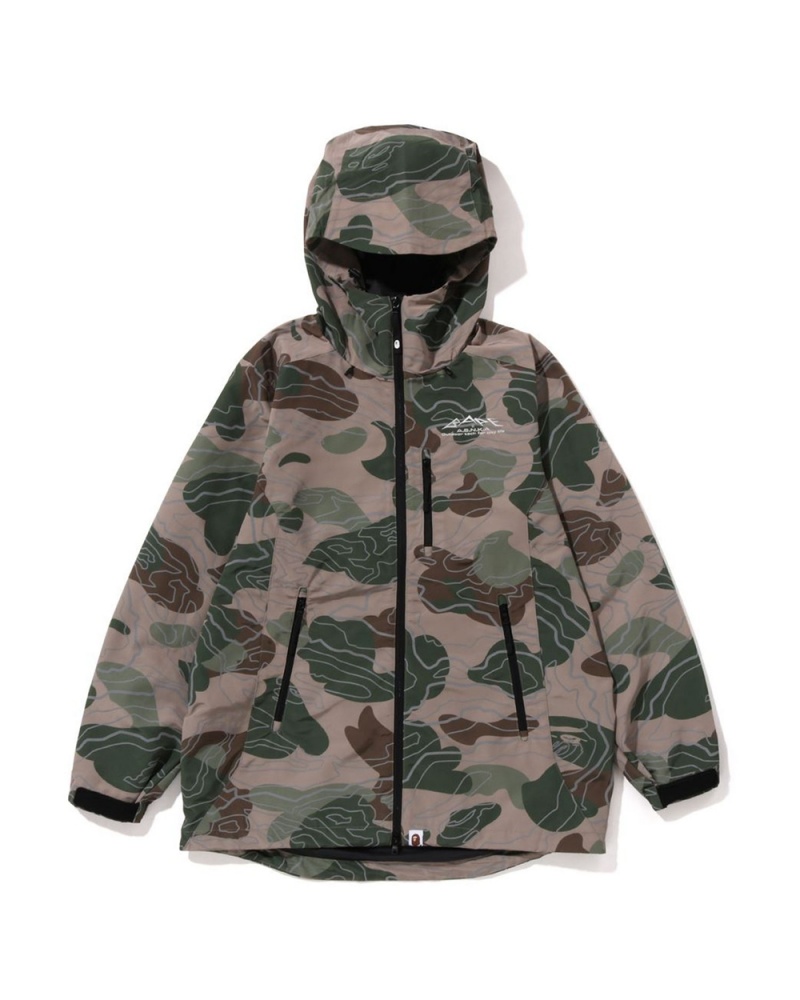 Kurtki Bape Layered Line Shell Męskie Szare Brązowe | 27546THKB