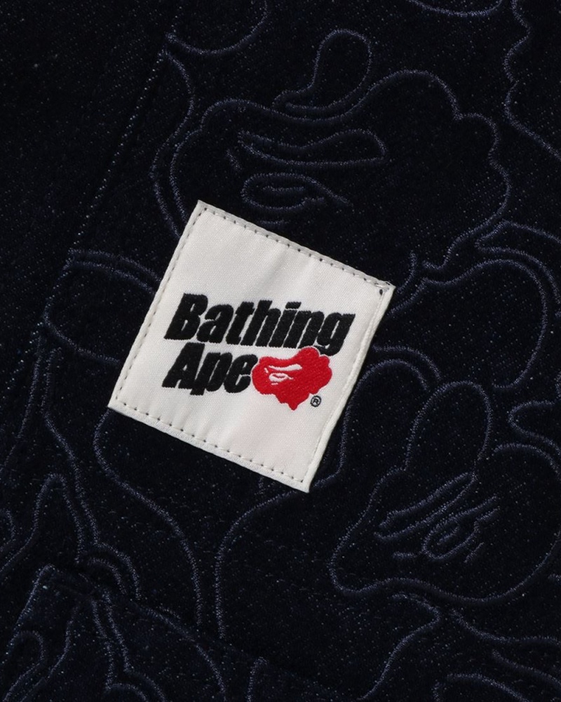 Kurtki Bape Line Patch Robocze Męskie Granatowe Niebieskie | 97584HTQB