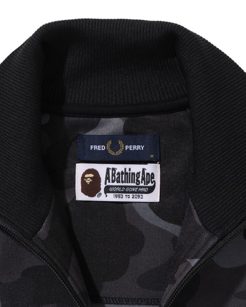 Kurtki Bape X Fred Perry Track Męskie Czarne | 24396OXMW