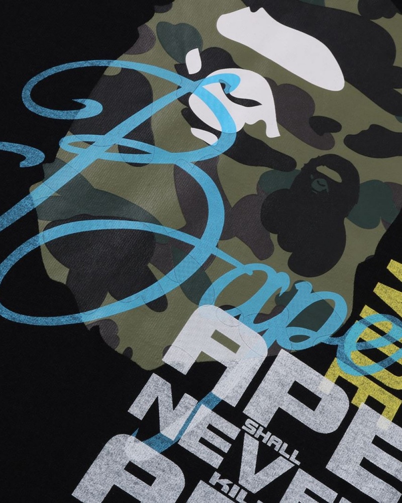 Najfatalniejszy Bape 1st Ape Head Over Print Dziecięce Czarne | 85760JDSH