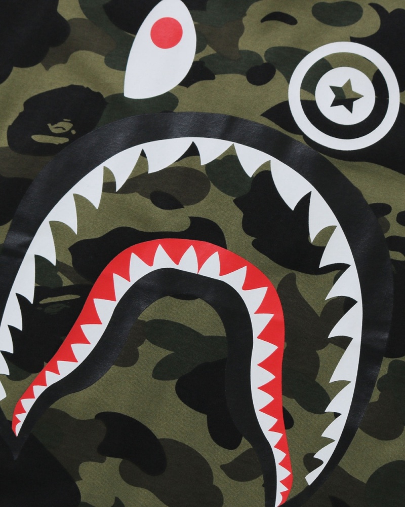 Najfatalniejszy Bape 1st Shark 3/4 Sleeve Dziecięce Zielone | 96385ZJQD