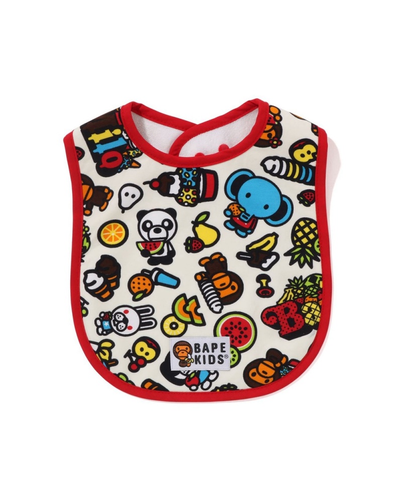 Najfatalniejszy Bape Babies Baby Milo Mixed Fruit Bib Dziecięce Kremowe | 08324IWVU