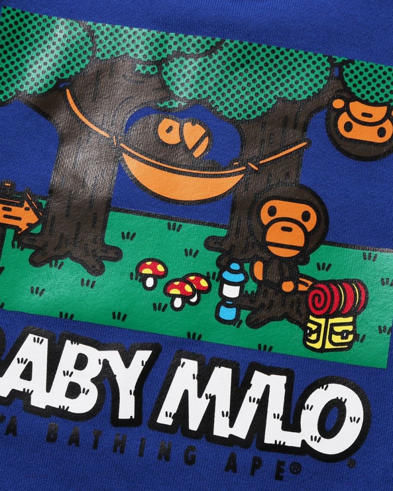 Najfatalniejszy Bape Baby Milo Hammock Crewneck Dziecięce Niebieskie | 10957YPSQ