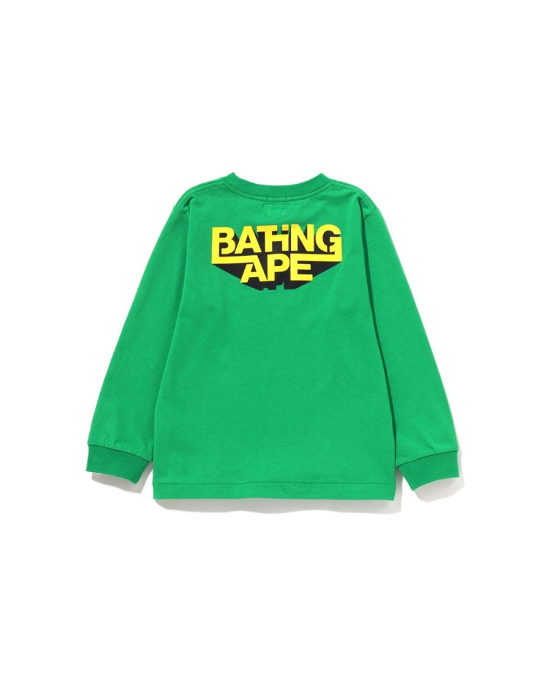 Najfatalniejszy Bape Bathing Ape Ape Head L/S Dziecięce Mięta | 07839MVQC