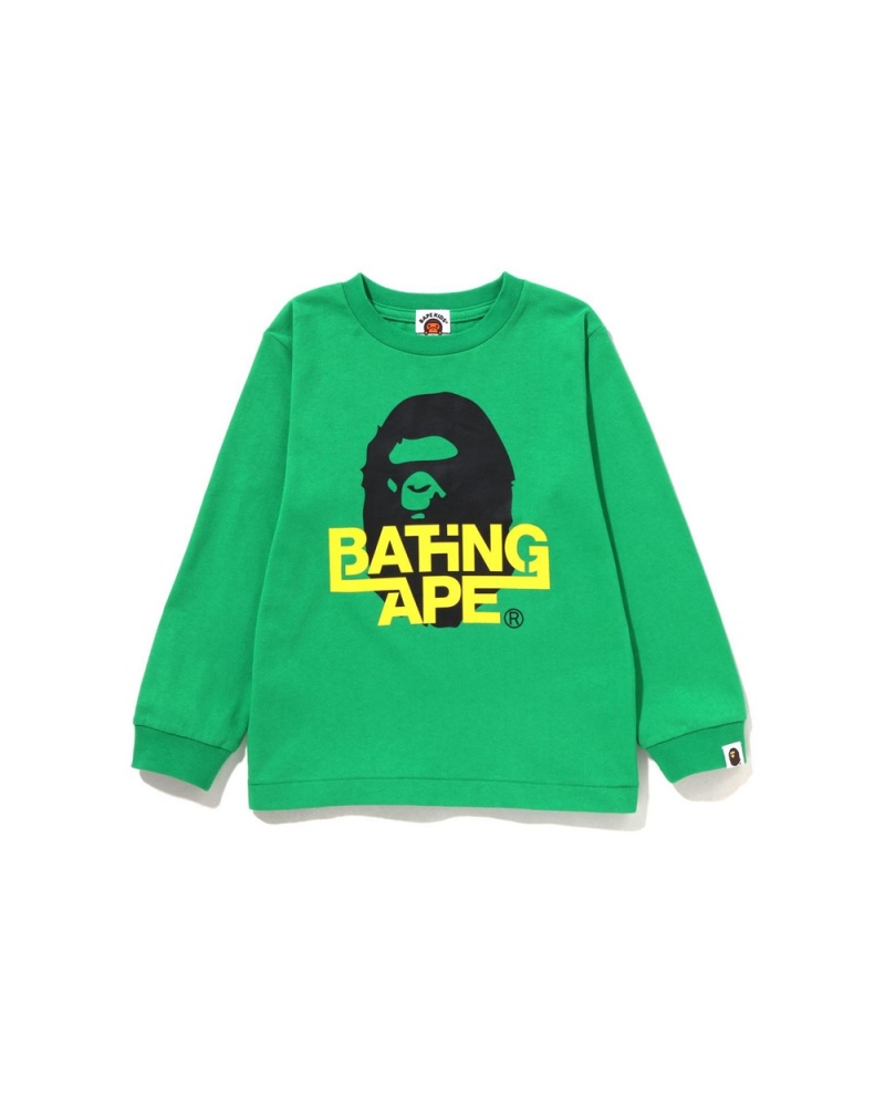 Najfatalniejszy Bape Bathing Ape Ape Head L/S Dziecięce Mięta | 07839MVQC