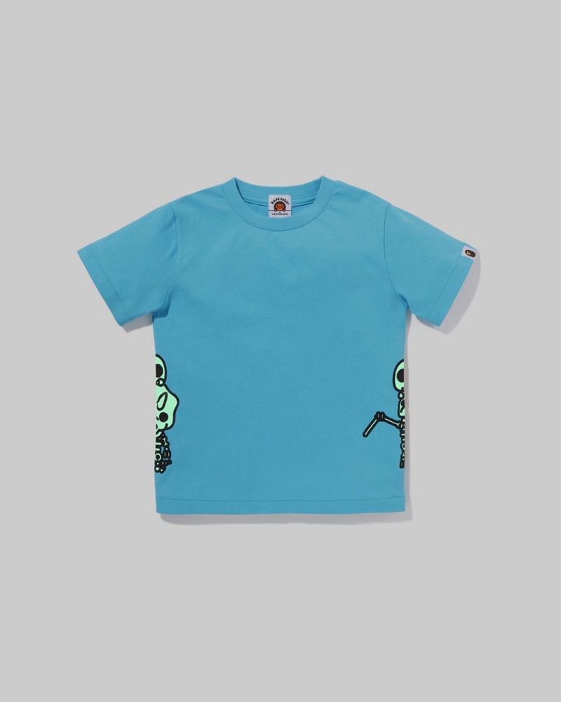 Najfatalniejszy Bape Glow In The Dark Bone Dinosaur Dziecięce Niebieskie | 64213QUZR