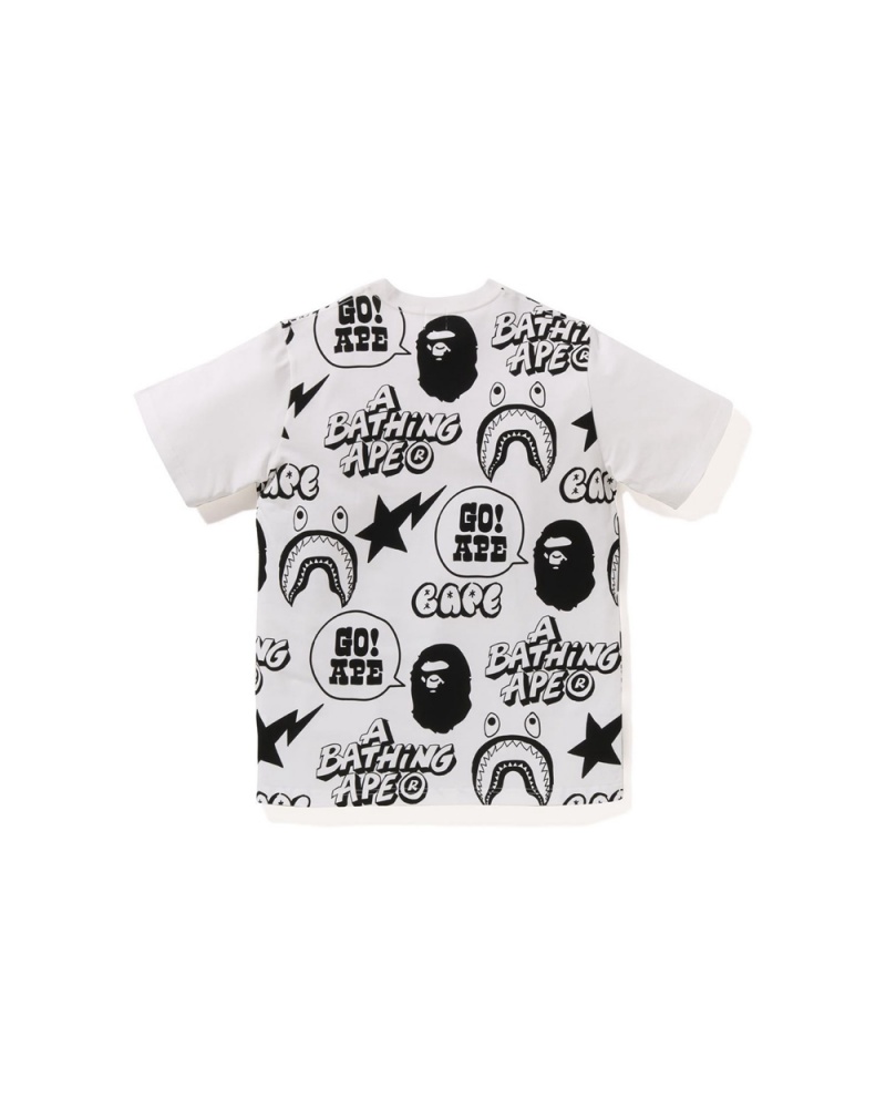 Najfatalniejszy Bape Graffiti Pattern Jr Dziecięce Białe | 51074YKOV