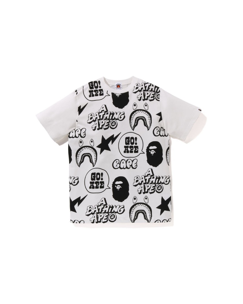 Najfatalniejszy Bape Graffiti Pattern Jr Dziecięce Białe | 51074YKOV