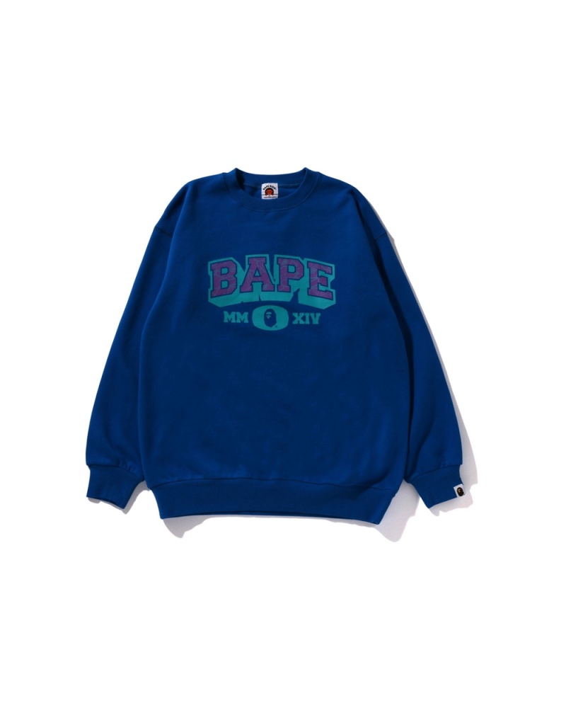 Najfatalniejszy Bape Line Crewneck Jr Dziecięce Królewski Niebieski Niebieskie | 36720DNPT