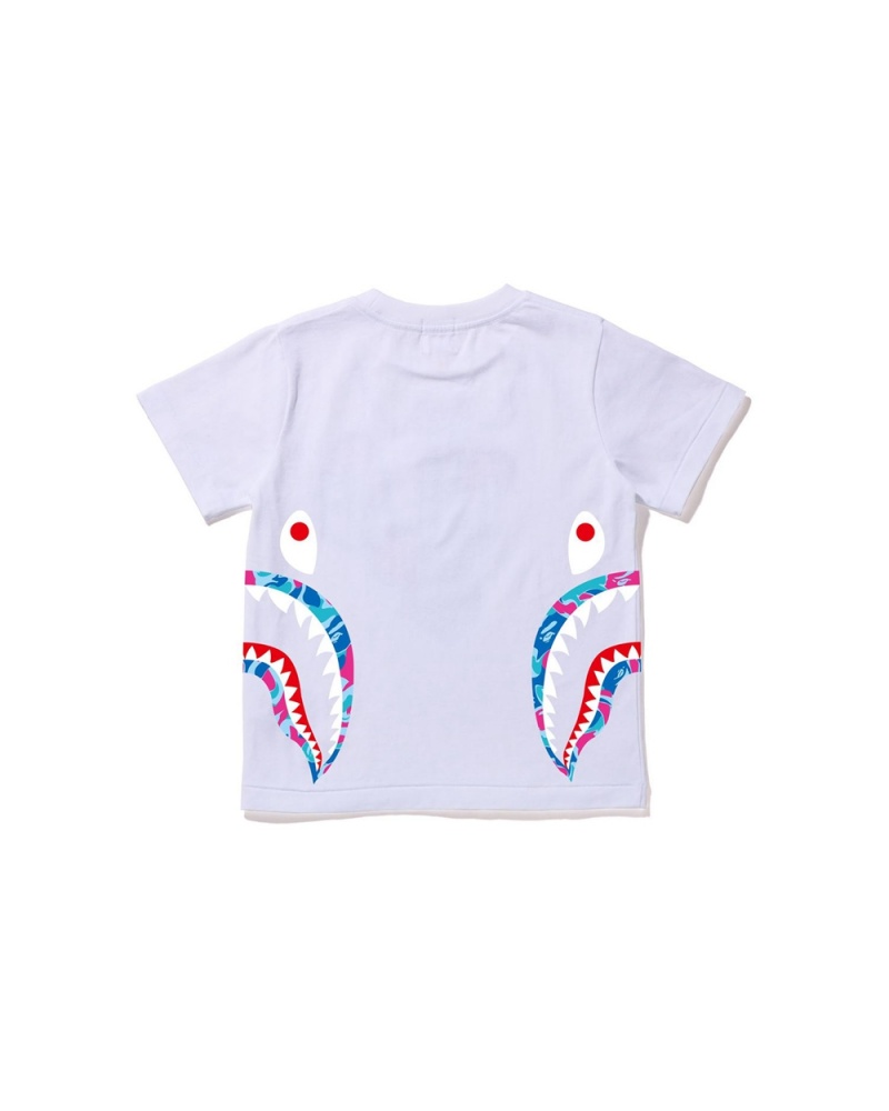 Najfatalniejszy Bape Marble Side Shark Dziecięce Białe | 49821CUPS