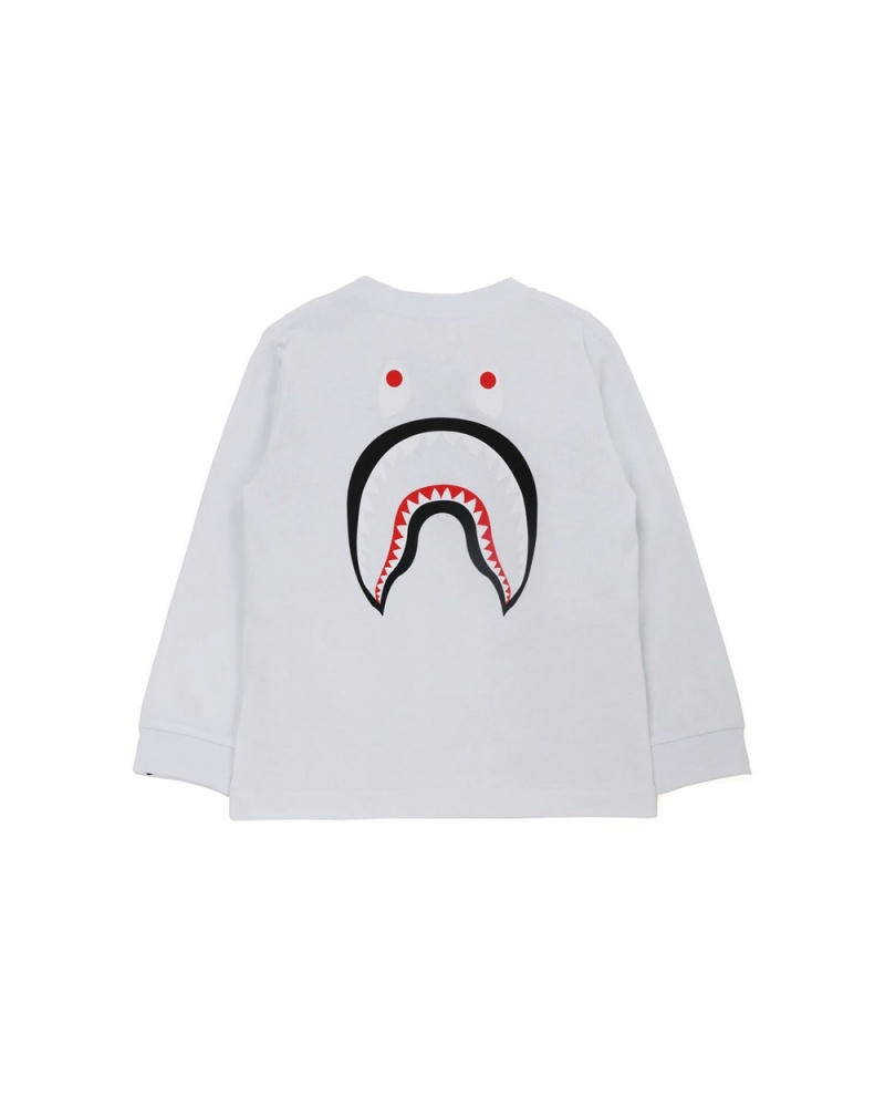 Najfatalniejszy Bape WGM Shark L/S Dziecięce Białe | 62457VUIT