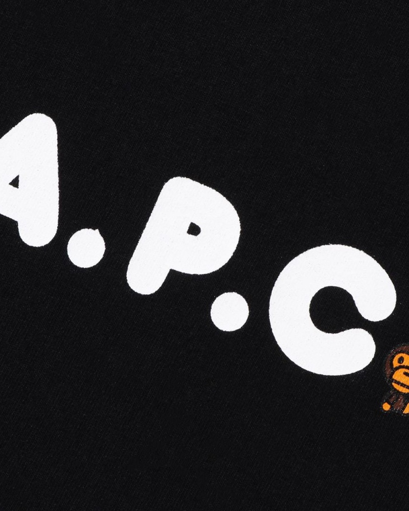 Najfatalniejszy Bape X A.P.C. Milo On APC Dziecięce Czarne | 56714XFUV