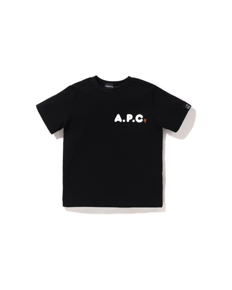 Najfatalniejszy Bape X A.P.C. Milo On APC Dziecięce Czarne | 56714XFUV